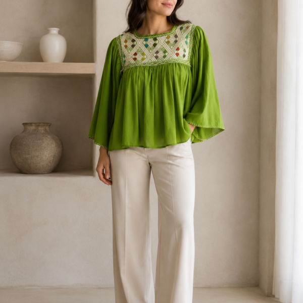 Blusa Manga ancha larrainzar