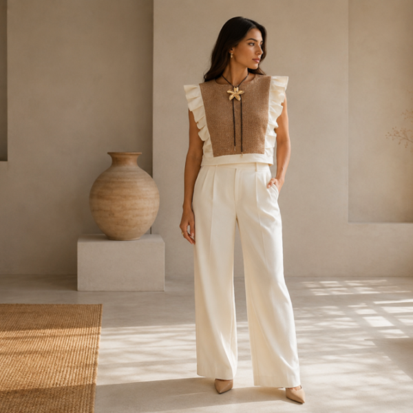 Blusa cruzada telar cintura