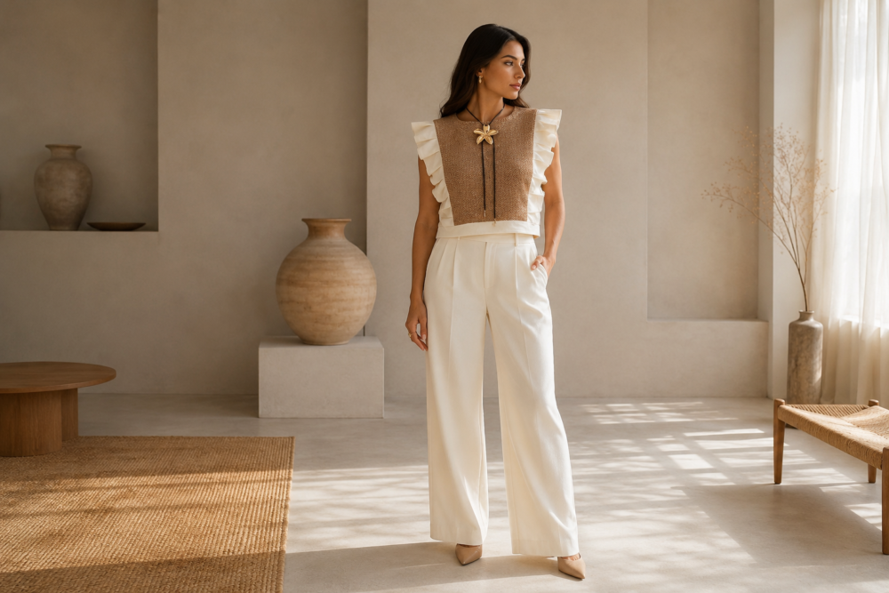 Blusa cruzada telar cintura