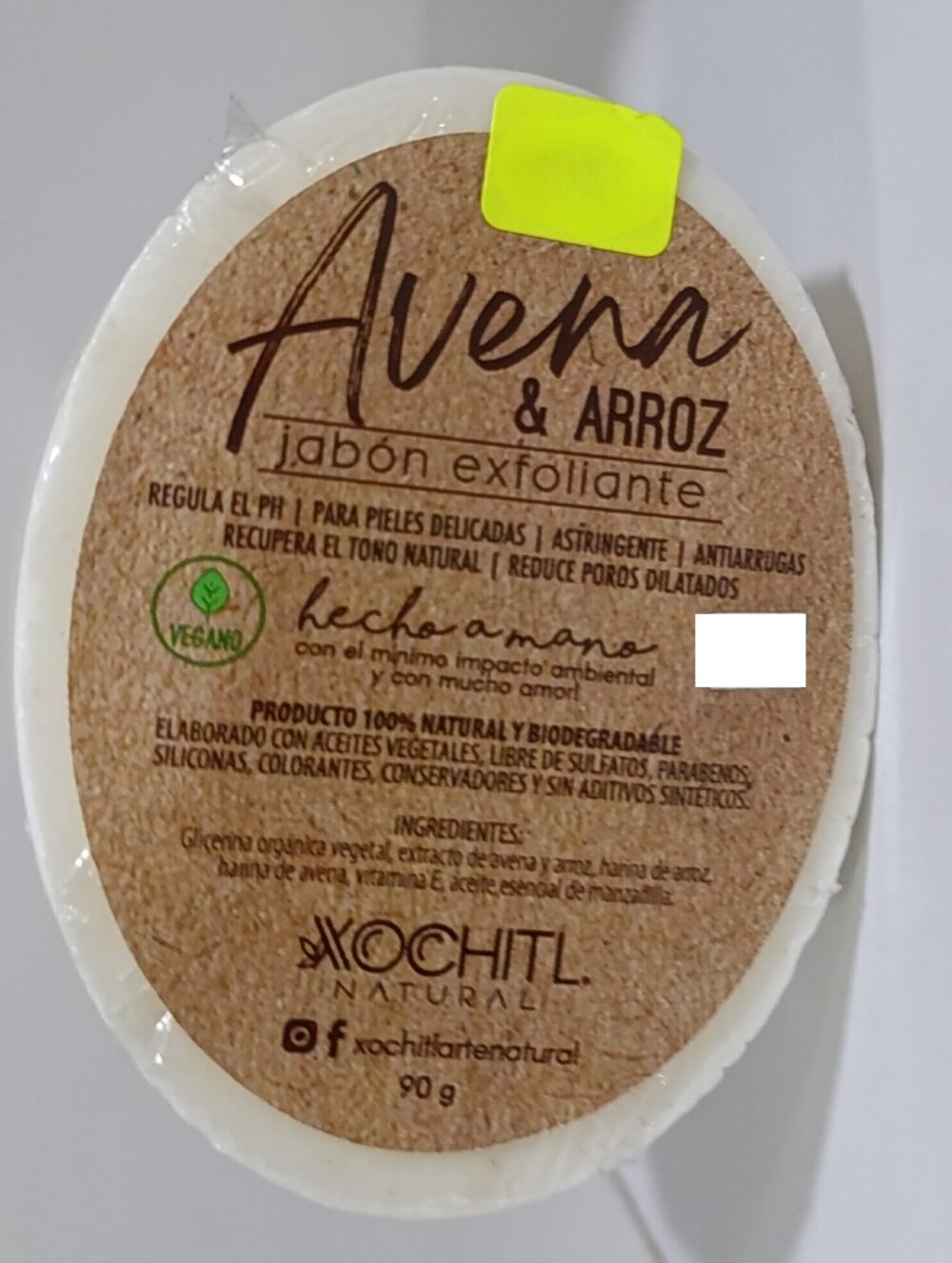 Jabón exfoliante "Avena y Arroz"