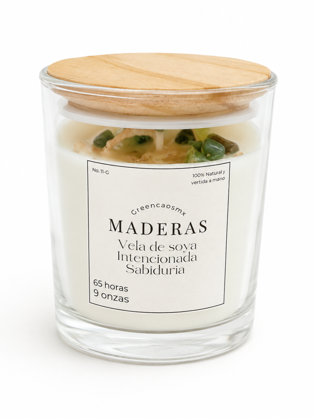Vela de soya intencionada "Madera"